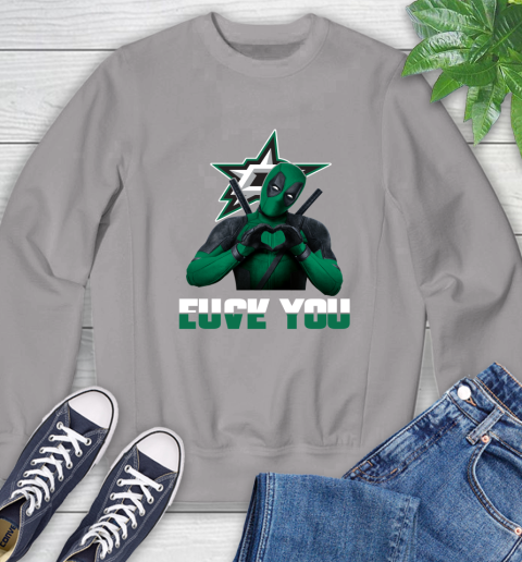 NHL Dallas Stars Deadpool Love You Fuck You Hockey Sports Sweatshirt 5