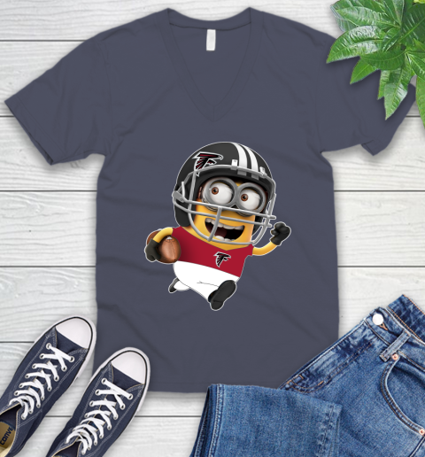 NFL Atlanta Falcons Minions Disney Football Sports V-Neck T-Shirt 9