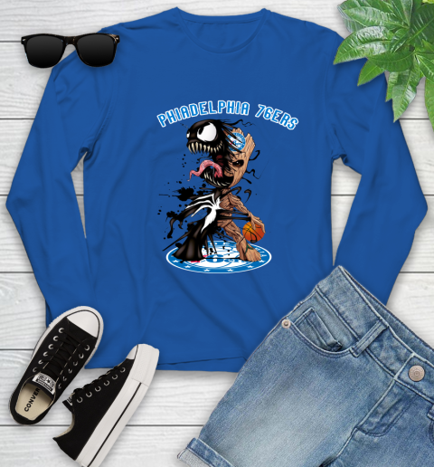 NBA Philadelphia 76ers Basketball Venom Groot Guardians Of The Galaxy Youth Long Sleeve 9