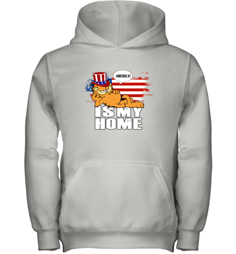 America Is My Home Garfield Independence Day 4th Of July Youth Hoodie