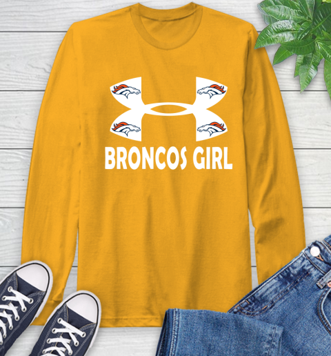 NFL Denver Broncos Girl Under Armour Football Sports Long Sleeve T-Shirt 2