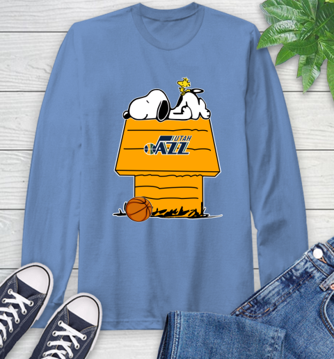 Utah Jazz NBA Basketball Snoopy Woodstock The Peanuts Movie Long Sleeve T-Shirt 11