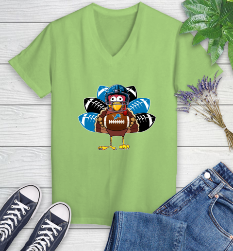 Detroit Lions Turkey Thanksgiving Day Women's V-Neck T-Shirt 11
