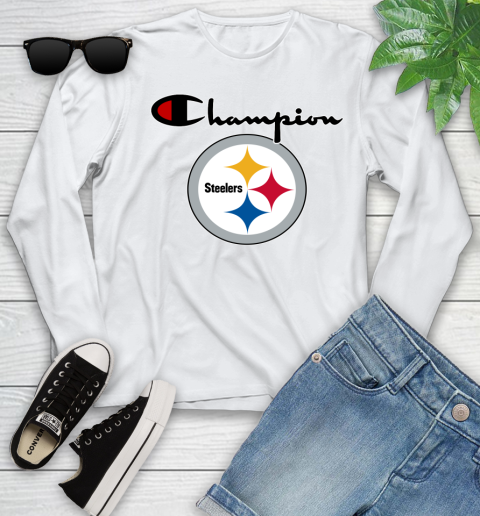NFL Football Pittsburgh Steelers Champion Shirt Youth Long Sleeve