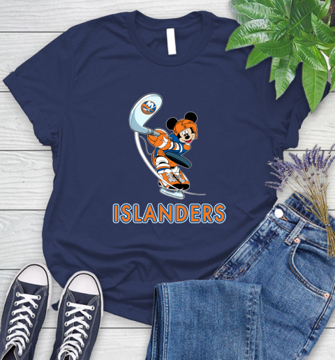 NHL Hockey New York Islanders Cheerful Mickey Mouse Shirt Women's T-Shirt 12