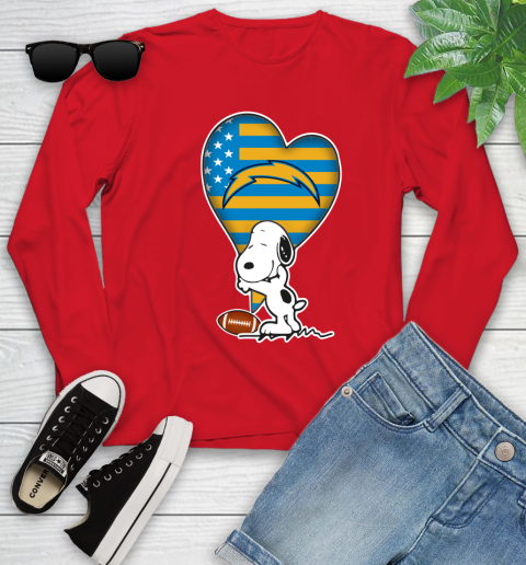 San Diego Chargers NFL Football The Peanuts Movie Adorable Snoopy Youth Long Sleeve 11
