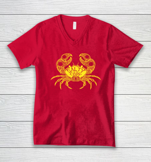 Salty To The Core Crab V-Neck T-Shirt 5