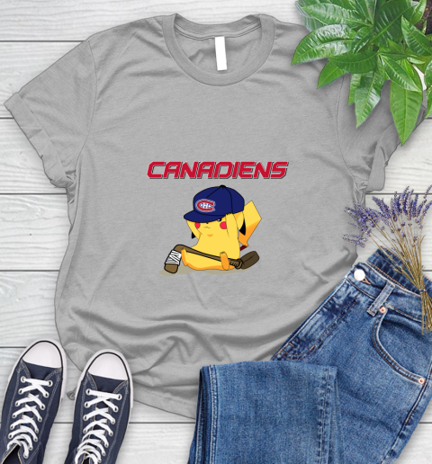 NHL Pikachu Hockey Sports Montreal Canadiens Women's T-Shirt 5