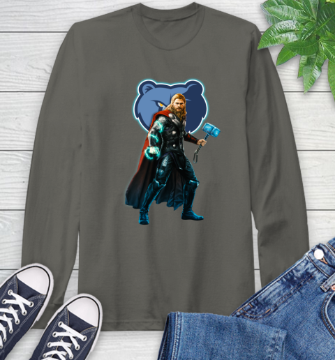 NBA Thor Avengers Endgame Basketball Memphis Grizzlies Long Sleeve T-Shirt 8
