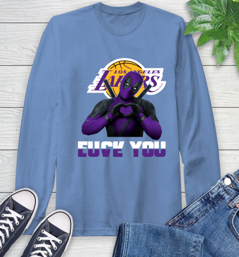 NBA Los Angeles Lakers Deadpool Love You Fuck You Basketball Long Sleeve T-Shirt 12