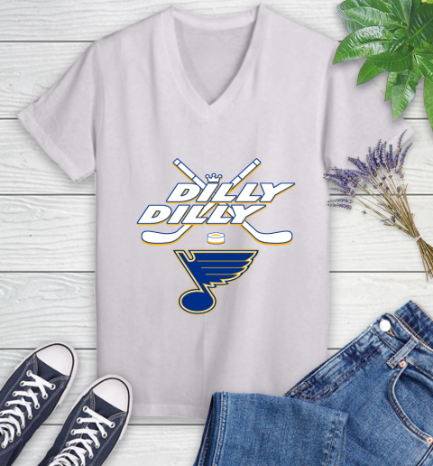 NHL St.Louis Blues Dilly Dilly Hockey Sports Women's V-Neck T-Shirt