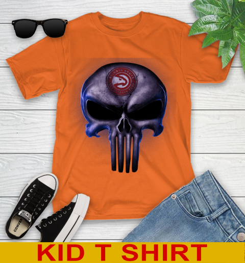 Atlanta Hawks NBA Basketball Punisher Skull Sports Youth T-Shirt 8