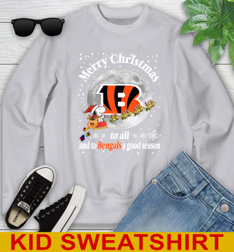 Cincinnati Bengals Merry Christmas To All And To Bengals A Good Season NFL Football Sports Youth Sweatshirt 3