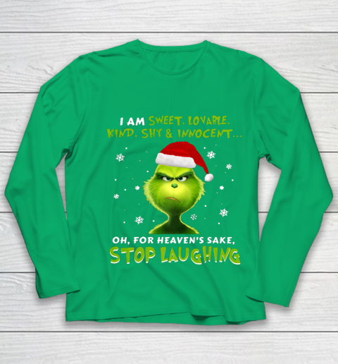 I Am Sweet Lovable Kind Shy Innocent Grinch Christmas Youth Long Sleeve 4
