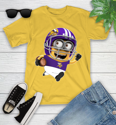 NFL Minnesota Vikings Minions Disney Football Sports Youth T-Shirt 8