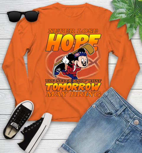 Montreal Canadiens NHL Hockey ootball Mickey Disney Never Lose Hope Youth Long Sleeve 3