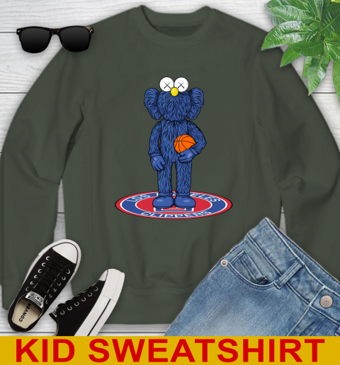NBA Basketball LA Clippers Kaws Bff Blue Figure Shirt Youth Sweatshirt - Image 10