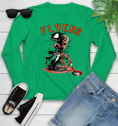 NHL Philadelphia Flyers Hockey Venom Groot Guardians Of The Galaxy Youth Long Sleeve 6