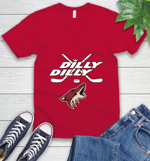 NHL Arizona Coyotes Dilly Dilly Hockey Sports V-Neck T-Shirt 8