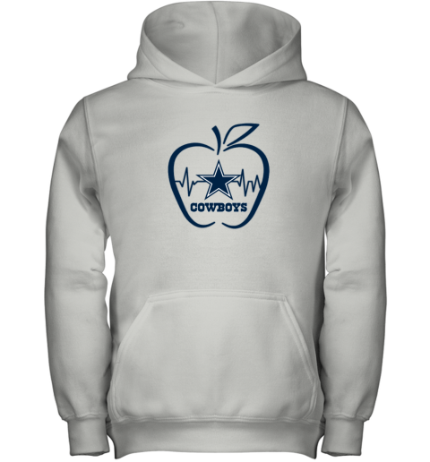 Apple Heartbeat Teacher Symbol Dallas Cowboys Long Sleeve T-Shirt 