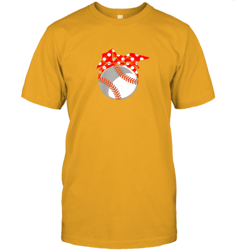 fxao baseball sport mom red polka dot bandana gift jersey t shirt 60 front gold