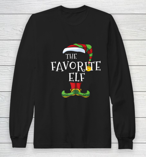 Favorite Elf Family Matching Christmas Group Funny Pajama Long Sleeve T-Shirt