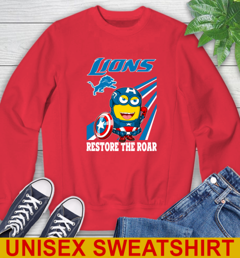 NFL Football Detroit Lions Captain America Marvel Avengers Minion Shirt Sweatshirt 12