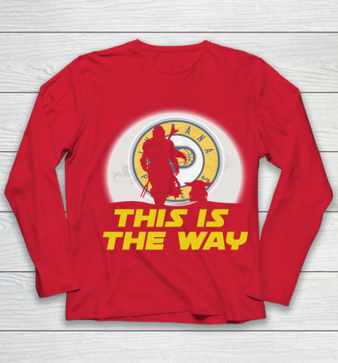 Indiana Pacers NBA Basketball Star Wars Yoda And Mandalorian This Is The Way Youth Long Sleeve 8