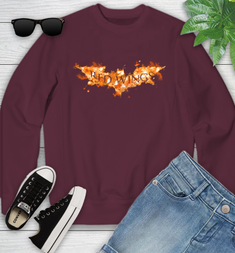 NHLDetroit Red Wings Batman Logo DC Hockey Sports Shirts Youth Sweatshirt 4