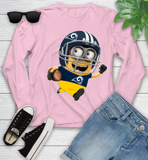 NFL Los Angeles Rams Minions Disney Football Sports Youth Long Sleeve 10