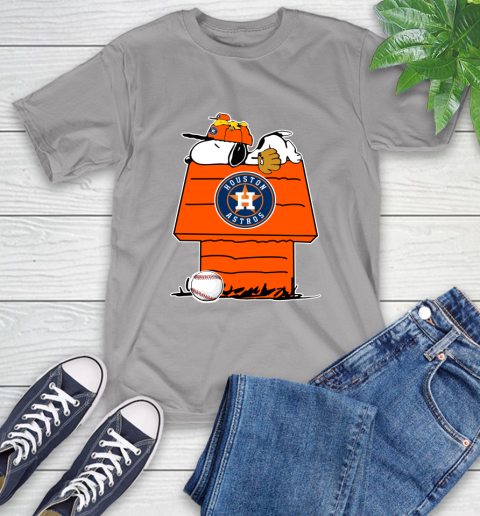 MLB Houston Astros Snoopy Woodstock The Peanuts Movie Baseball T Shirt T-Shirt 6