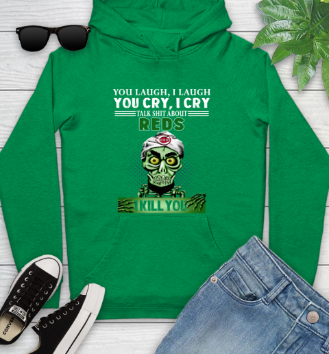 MLB Talk Shit About Cincinnati Reds I Kill You Achmed The Dead Terrorist Jeffrey Dunham Youth Hoodie 9
