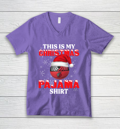Portland Trail Blazers This Is My Christmas Pajama Shirt NBA V-Neck T-Shirt 8