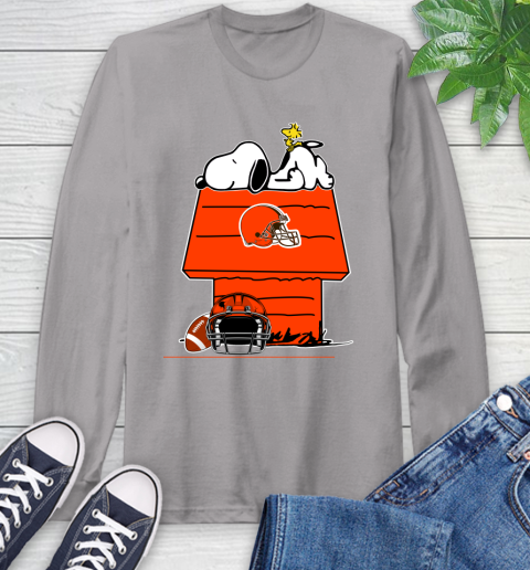 Cleveland Browns NFL Football Snoopy Woodstock The Peanuts Movie Long Sleeve T-Shirt 6
