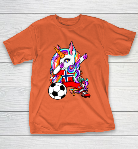 Dabbing Unicorn Norway Soccer Fans Jersey Norwegian Football T-Shirt 5