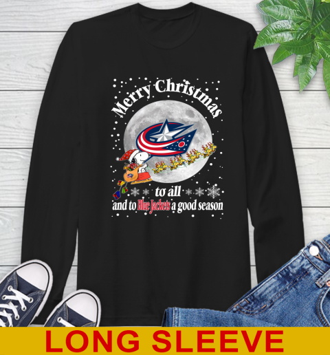 Columbus Blue Jackets Merry Christmas To All And To Blue Jackets A Good Season NHL Hockey Sports Long Sleeve T-Shirt