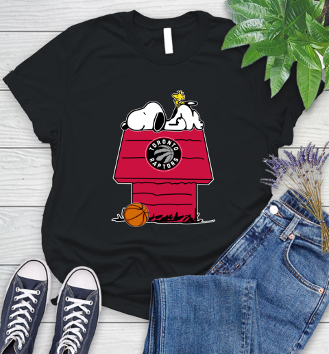 Toronto Raptors NBA Basketball Snoopy Woodstock The Peanuts Movie Women's T-Shirt 2