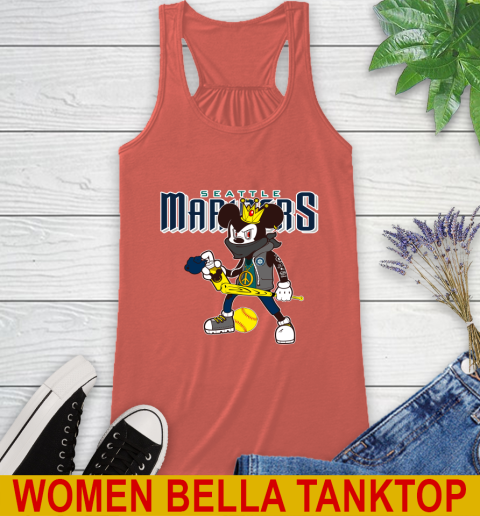 Seattle Mariners MLB Baseball Mickey Peace Sign Sports Racerback Tank 4