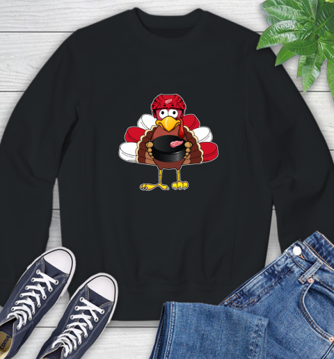 Detroit Red Wings Turkey Thanksgiving Day Sweatshirt 2