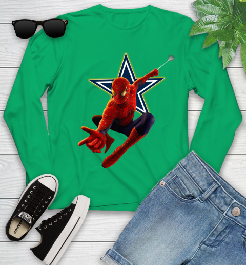 NFL Spider Man Avengers Endgame Football Dallas Cowboys Youth Long Sleeve 6