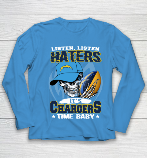 Listen Haters It is CHARGERS Time Baby NFL Youth Long Sleeve 5