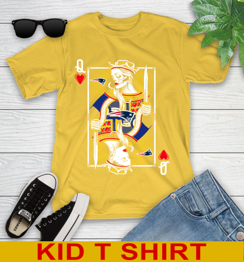 NFL Football New England Patriots The Queen Of Hearts Card Shirt Youth T-Shirt 9