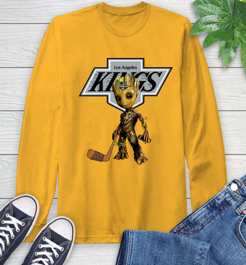 Los Angeles Kings NHL Hockey Groot Marvel Guardians Of The Galaxy Long Sleeve T-Shirt 3