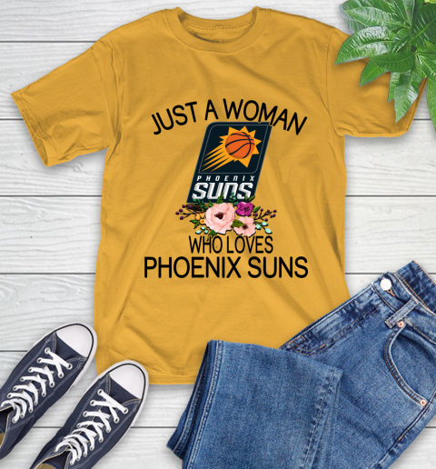 NBA Just A Woman Who Loves Phoenix Suns Basketball Sports T-Shirt 2