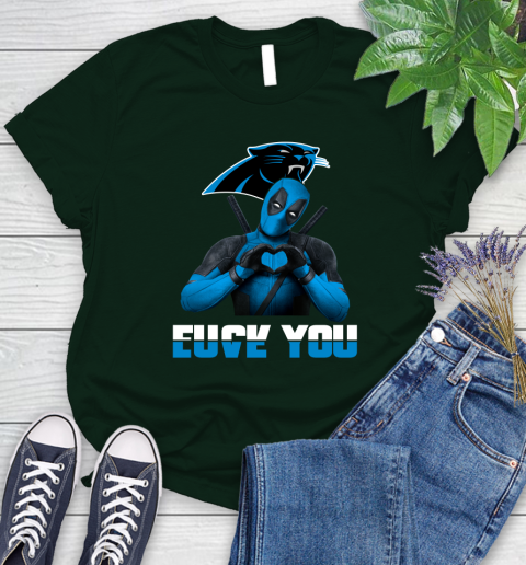 NHL Carolina Panthers Deadpool Love You Fuck You Football Sports Women's T-Shirt 6