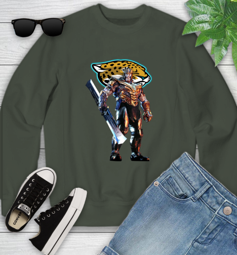 NFL Thanos Gauntlet Avengers Endgame Football Jacksonville Jaguars Youth Sweatshirt 10