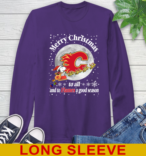 Calgary Flames Merry Christmas To All And To Flames A Good Season NHL Hockey Sports Long Sleeve T-Shirt 5