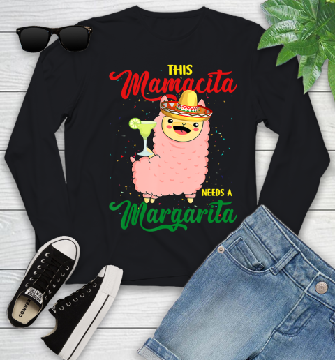 Nurse Shirt This Mamacita needs a Margarita Llama T Shirt Youth Long Sleeve