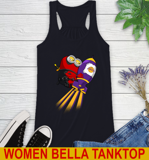 NBA Basketball Los Angeles Lakers Deadpool Minion Marvel Shirt Racerback Tank 8