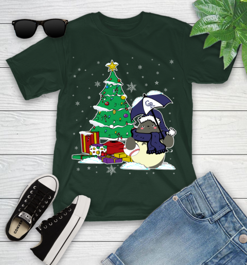 Colorado Rockies MLB Baseball Cute Tonari No Totoro Christmas Sports Youth T-Shirt 5